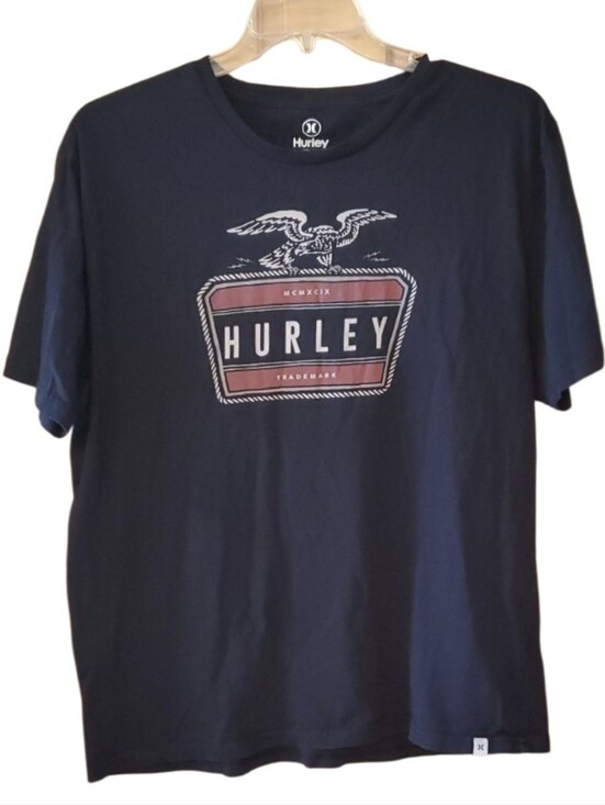 Hurley Other - Hurley Mens Black Short-Sleeve Graphic Tee with Eagle Crest Size Large